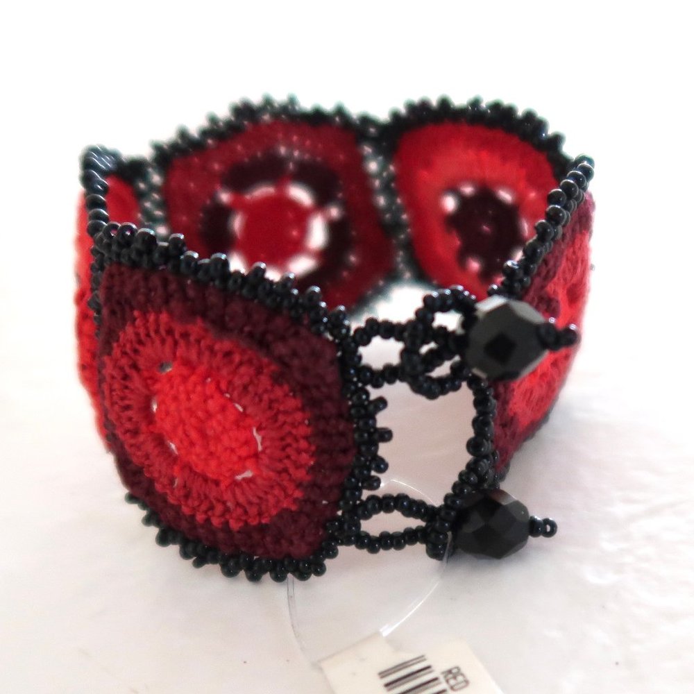 Granny Square Crochet Cuff bracelet NWT